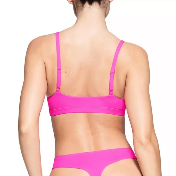 💖NEW SKIMS FITS EVERYBODY SCOOP NECK BRALETTE IN NEON PINK M L - Picture 4 of 5